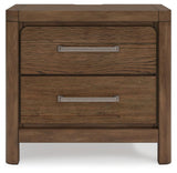Cabalynn Nightstand head-on view illustrating finish and hardware