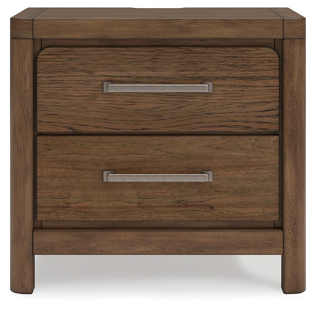 Cabalynn Nightstand head-on view illustrating finish and hardware