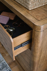 Full dresser and mirror set from side angle