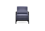 Wooden legs detail of Pavia Navy Blue Armchair