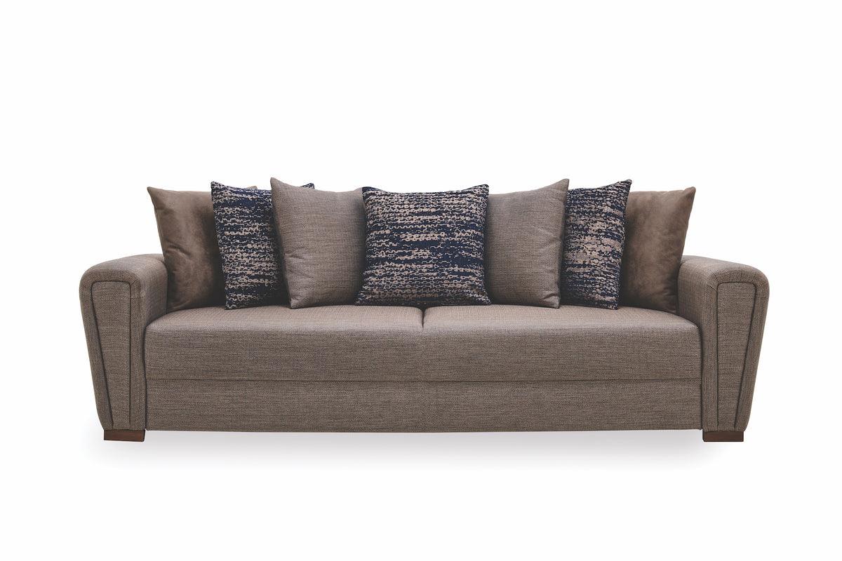 Brera Sofa Bed open as a sleeper with storage visible