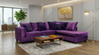 Kora Purple 2-Piece Fabric Sectional Sofa from Decor Furniture