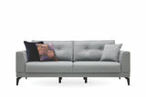 Cordell Light Gray 3-Seater Sofa Bed side view with arm detail