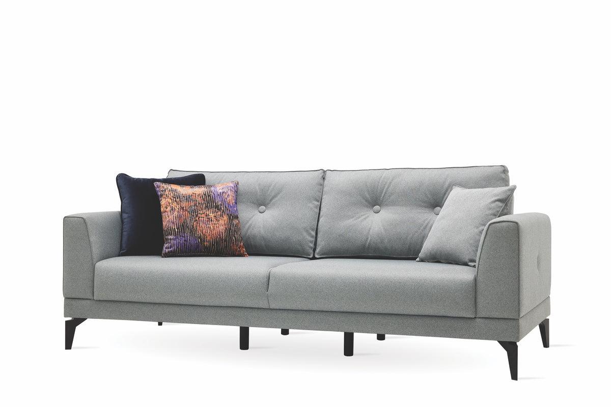 Cordell Light Gray 3-Seater Sofa Bed side profile