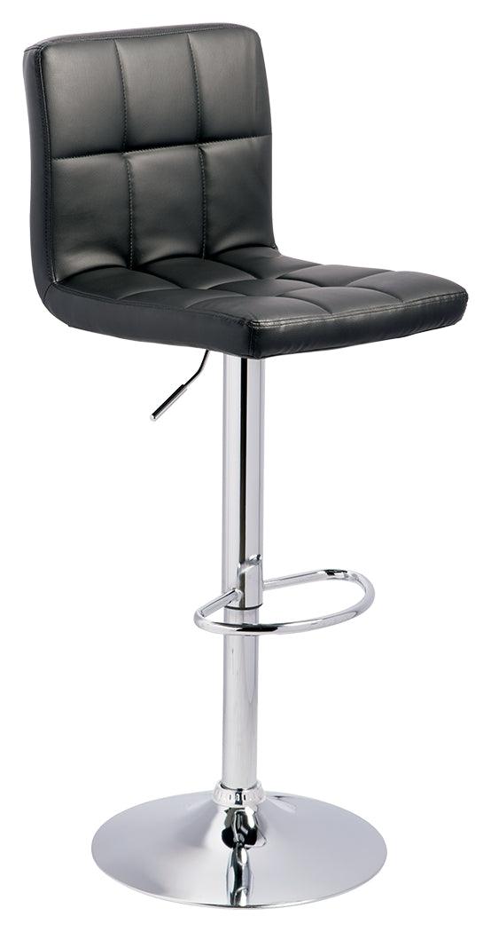 Side view of Bellatier bar stool with swivel seat