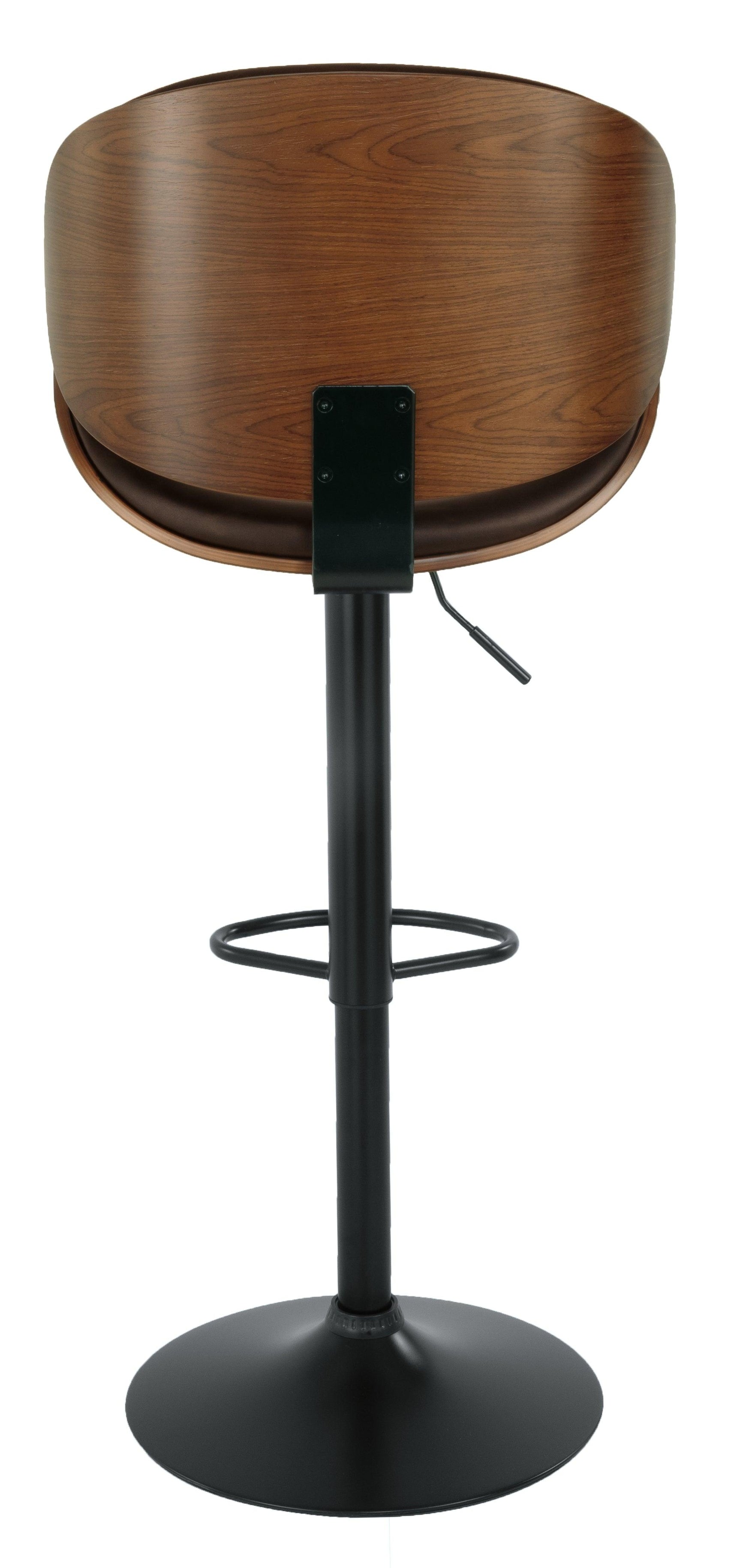 Back view of Bellatier Brown Bar Stool