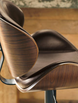 Close-up of Bellatier Brown Faux Leather Upholstered Seat