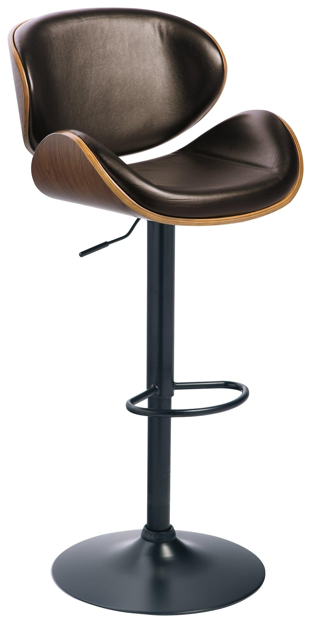 Bellatier Brown Adjustable Height Bar Stool side view