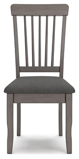 Shullden Gray Dining Chair side alternative angle