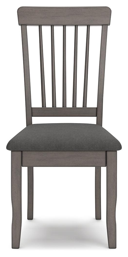 Shullden Gray Dining Chair side alternative angle