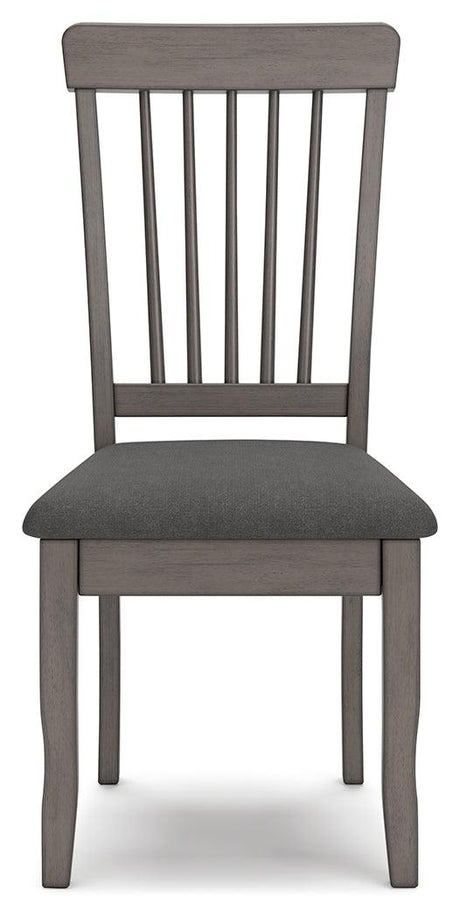 Shullden Gray Dining Chair side alternative angle