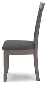 Shullden Gray Dining Chair close side view