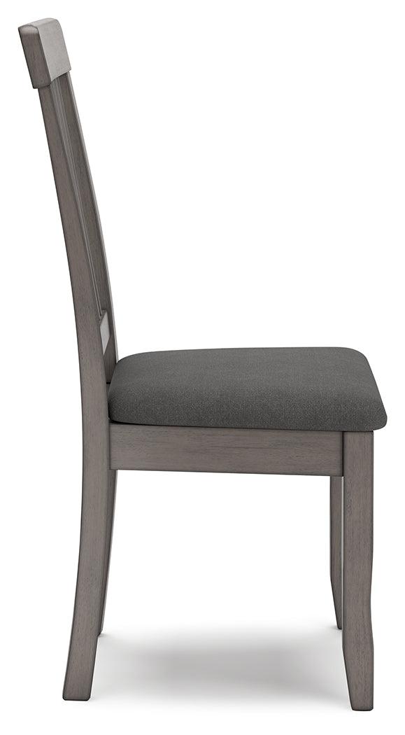 Shullden Gray Dining Chair profile side view
