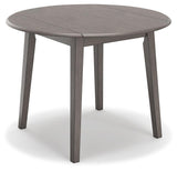Shullden Gray Drop Leaf Dining Table by Ashley – head-on front view