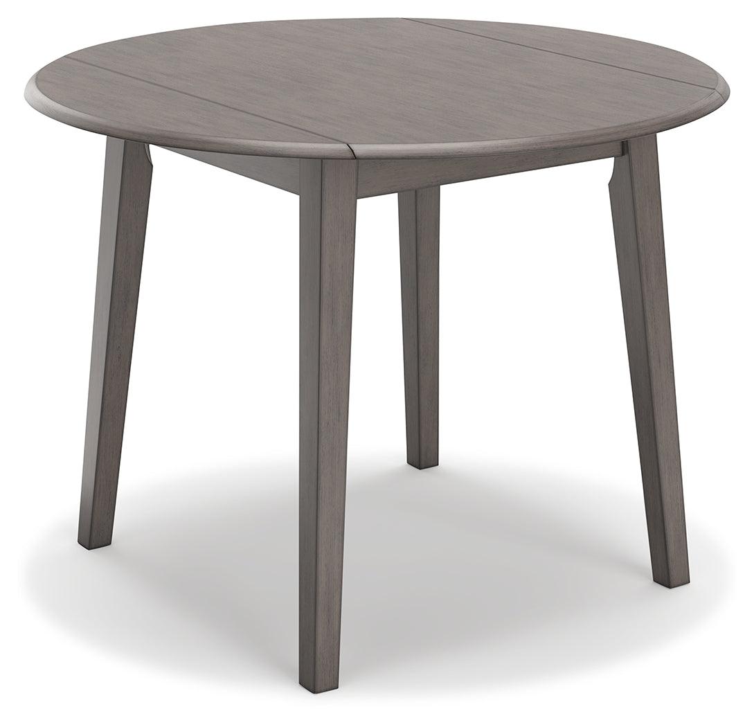 Shullden Gray Drop Leaf Dining Table by Ashley – head-on front view