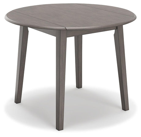 Shullden Gray Drop Leaf Dining Table by Ashley – head-on front view