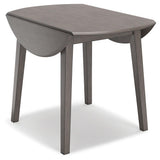 Shullden Gray Drop Leaf Dining Table by Ashley – top view showing drop leaves