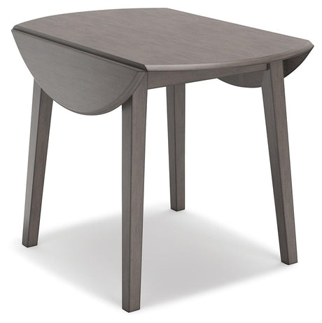 Shullden Gray Drop Leaf Dining Table by Ashley – top view showing drop leaves