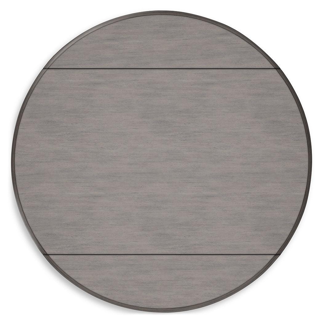 Shullden Gray Drop Leaf Dining Table by Ashley – close-up detail of table surface and finish