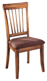 Two Berringer Rustic Brown Dining Chairs side by side