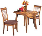 Berringer Rustic Brown Drop Leaf Dining Table side view