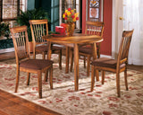 Berringer Rustic Brown Drop Leaf Dining Table extended leaf detail