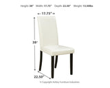Detailed close-up of ivory leather match upholstery on Kimonte Dining Chair seat