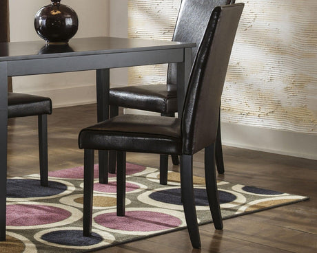 Kimonte Dark Brown Upholstered Dining Chair front angle