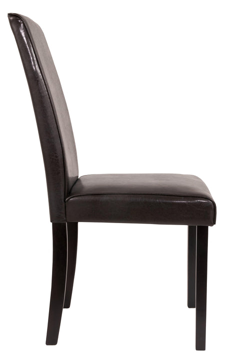 Cushioned seat underside and leg attachment details