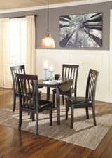 Overhead view of Hammis dark brown drop leaf table