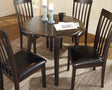 Hammis Dark Brown Dining Drop Leaf Table front angle
