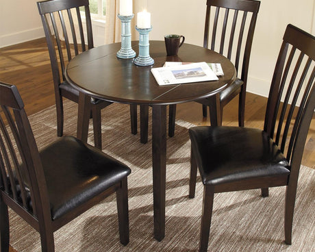 Hammis Dark Brown Dining Drop Leaf Table front angle