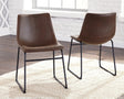 Centiar Brown Faux Leather Dining Chair front angle