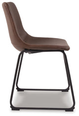 Back view of Centiar Brown Faux Leather Dining Chair
