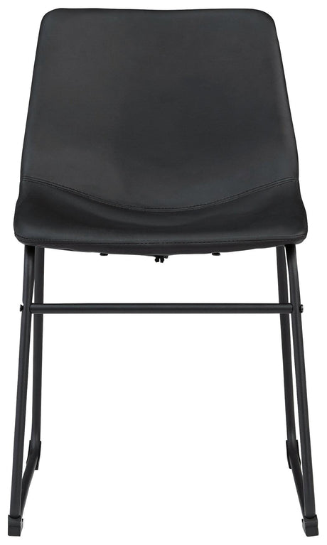Centiar black dining chair head-on view with bucket seat