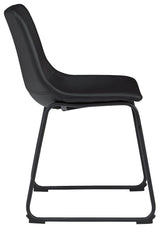Centiar black dining chair side view showing overall form