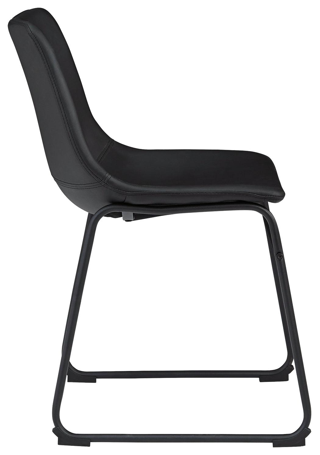 Centiar black dining chair side view showing overall form