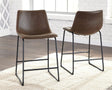 Centiar Brown Faux Leather Counter Height Bar Stool front angle