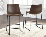 Centiar Brown Faux Leather Counter Height Bar Stool front angle