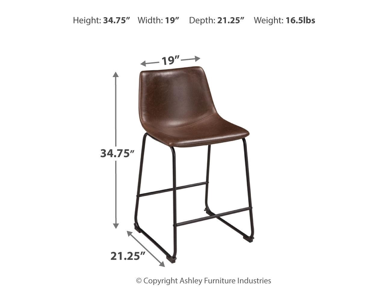 Centiar bar stool dimensional drawing with measurements