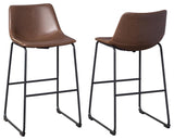 Centiar Brown Pub Height Bar Stool side profile showing tapered legs