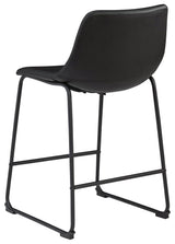 Centiar Black Counter Height Bar Stool back angle view