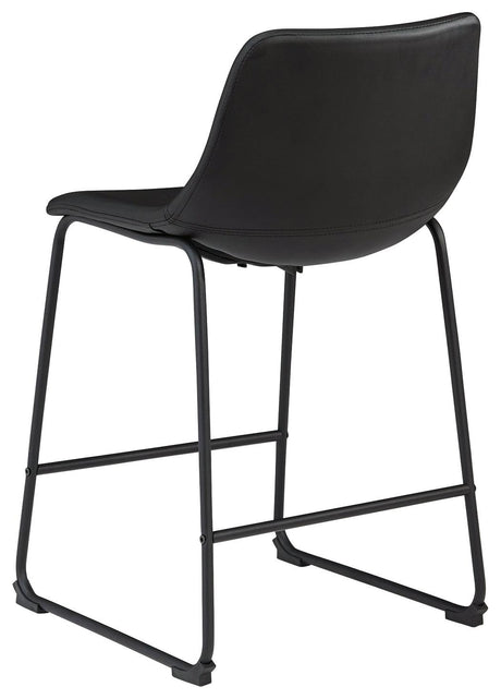 Centiar Black Counter Height Bar Stool back angle view