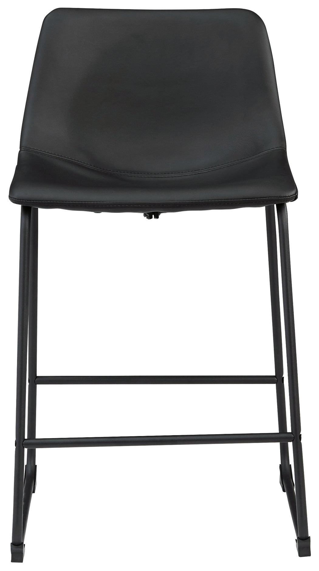 Centiar Black Counter Height Bar Stool head-on view