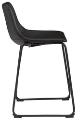 Centiar Black Counter Height Bar Stool side angle view showing footrest