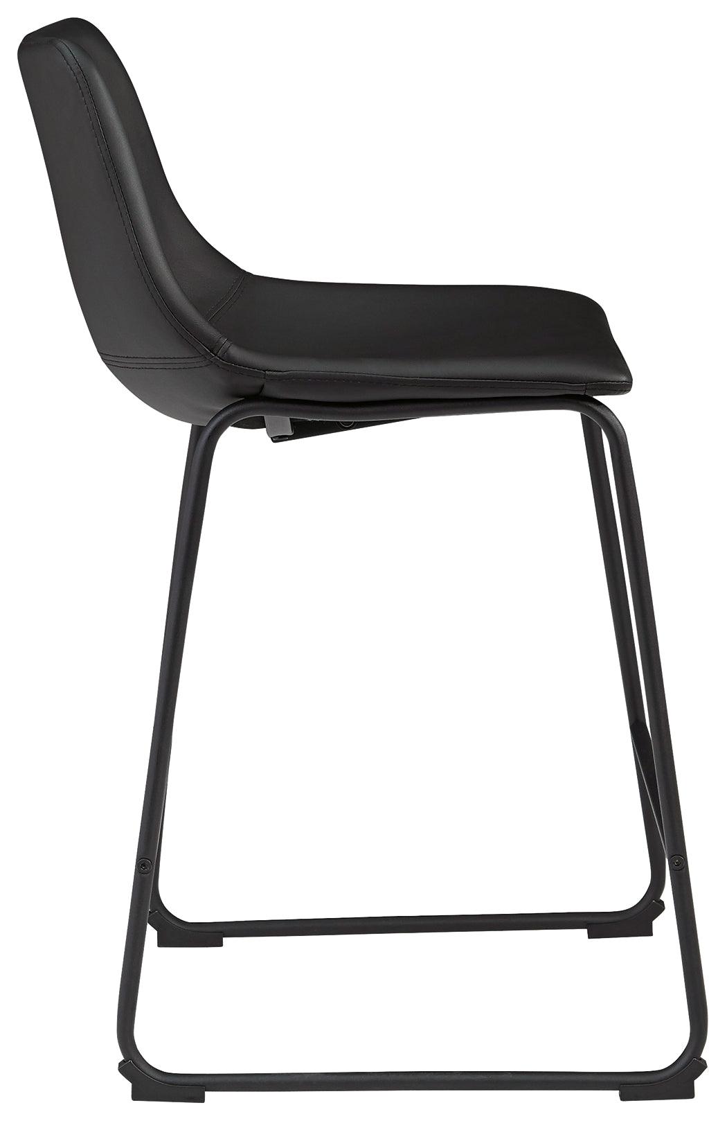 Centiar Black Counter Height Bar Stool side angle view showing footrest