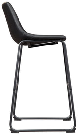 Centiar Black Pub Height Bar Stool side profile