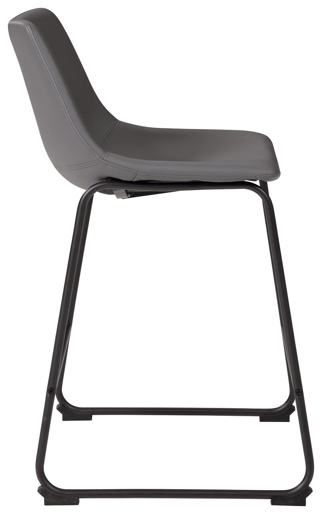Head-on view of Centiar Gray Upholstered Bar Stool