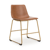 Ciabori Dining Chair front view showing brown faux leather upholstery