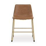 Ciabori Chair side view highlighting goldtone metal frame